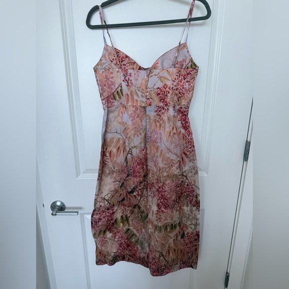 Zimmermann Botanica Silk Floral Midi Dress Pink Ruched NWT Size 1 (US 4) - Picture 7 of 12